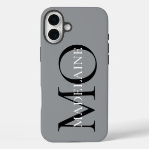  Monogram Grey Black Personal  iPhone 16 Plus Case
