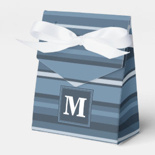 Monogram grey-blue stripes favour box