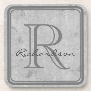 Monogram Grey Frame Coaster