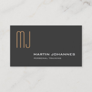 Monogram Grey Personal Trainer Business Card