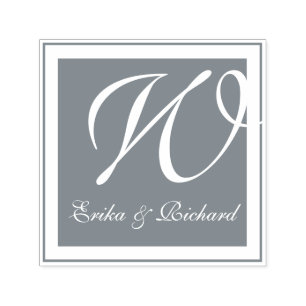 monogram grey self-inking stamp