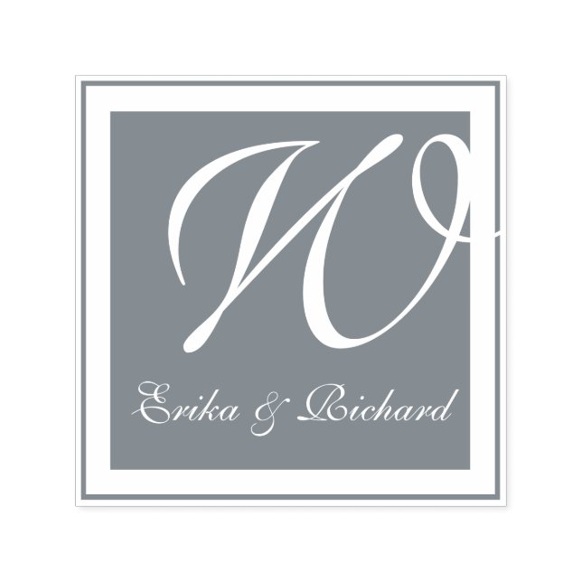 Monogram Grey Self-inking Stamp (Design)