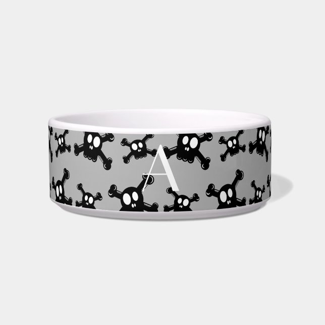 Monogram grey skulls pattern bowl (Front)