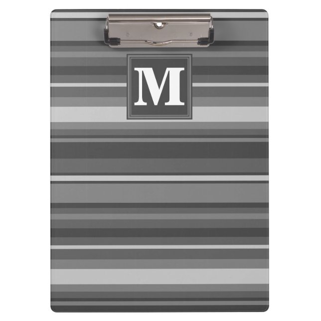 Monogram grey stripes clipboard (Front)