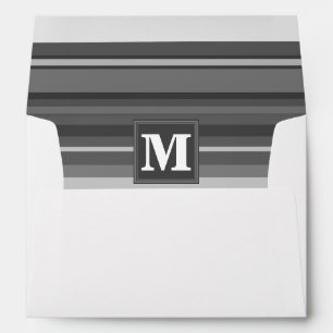 Monogram grey stripes envelopes