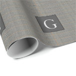 Monogram Grey Tweed Groomsman Bestman Wedding Gift Wrapping Paper<br><div class="desc">Featured here is a monogrammed gift for men featuring a grey / grey glen tweed plaid pattern. This is an ideal thank you bridal party gift for groomsman, groomsmen, father of the bride or groom etc. Add their monogram, initial to create a unique personalised keepsake that he can use and...</div>