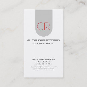 Monogram Grey White Attractive Business Card