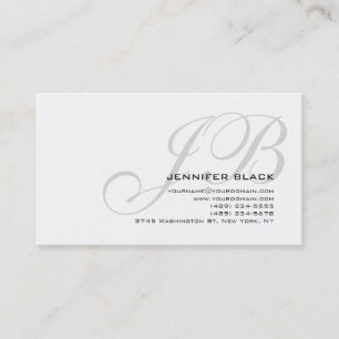 Monogram Grey White Colour Tones Business Card