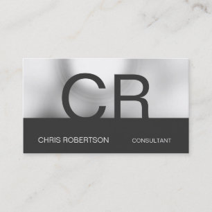 Monogram Grey White Wall Brick Business Card