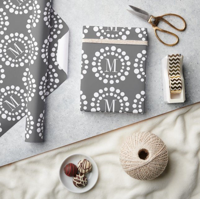 Monogram Grey Wrapping Paper (Crafts)