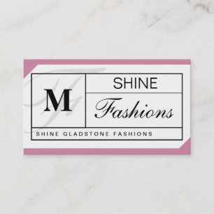 Monogram Grid (flamingo pink) Business Card