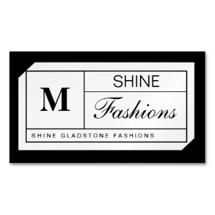 Monogram Grid Magnetic Business Card