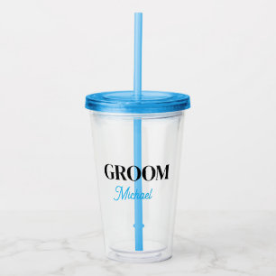 Monogram Groom Name Simple Personalised tumbler