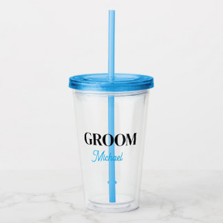 Monogram Groom Name Simple Personalised tumbler