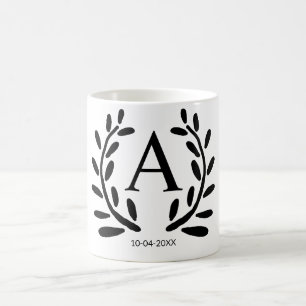 MONOGRAM GROOMSMAN ADD YEAR DATE NAME GIFTS COFFEE MUG