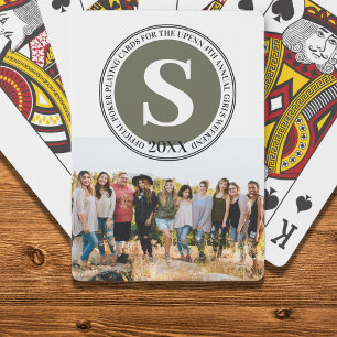 Monogram Group Event Personalised Photo Playing Cards