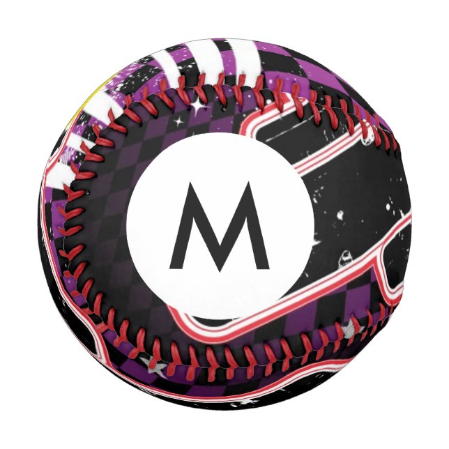 Monogram Grunge background Baseball (Front Left)