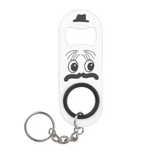 Monogram Guy © Moustache Hat Keychain Bottle Opene