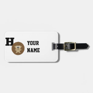 Monogram H is for Hedgehog Luggage Tag