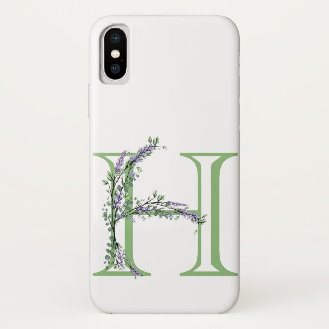 Monogram H Lavender Eucalyptus Case-Mate iPhone Case (Back)