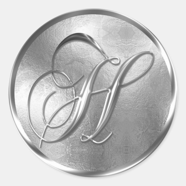 Monogram H NONMETALLIC Silver Envelope Seal (Front)