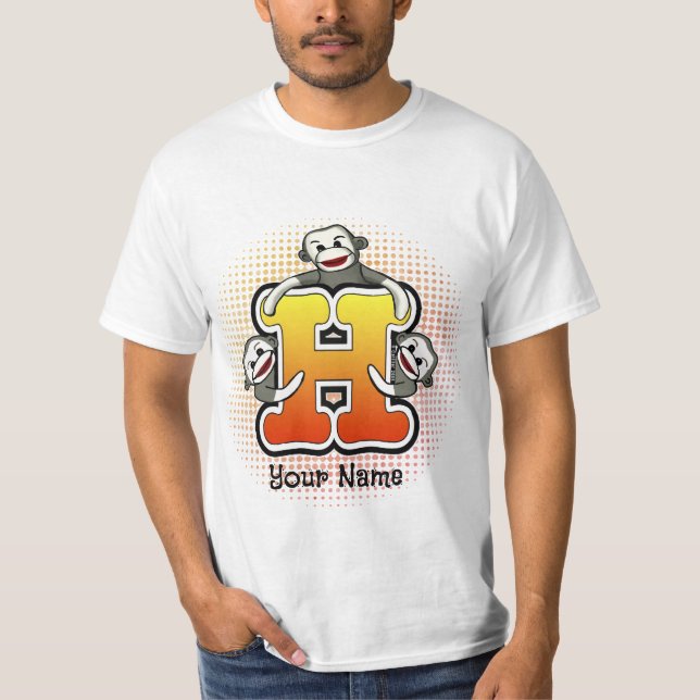 Monogram H Sock Monkey  T-Shirt (Front)