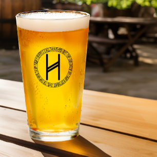 Monogram H - Viking Style - Pint Glass
