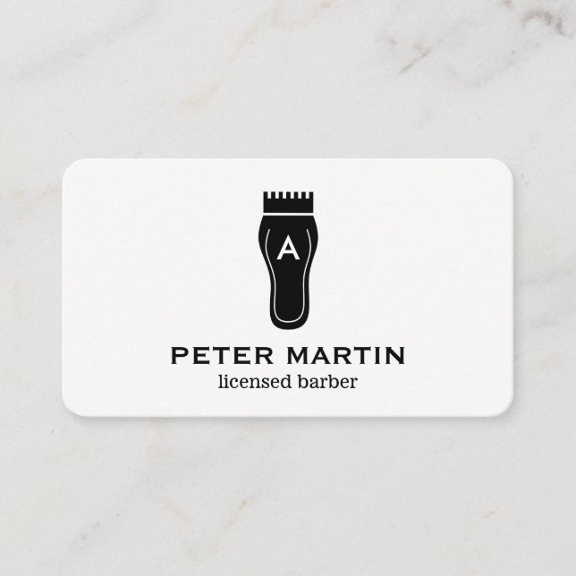 Monogram Hair Clippers Business Card (Front)
