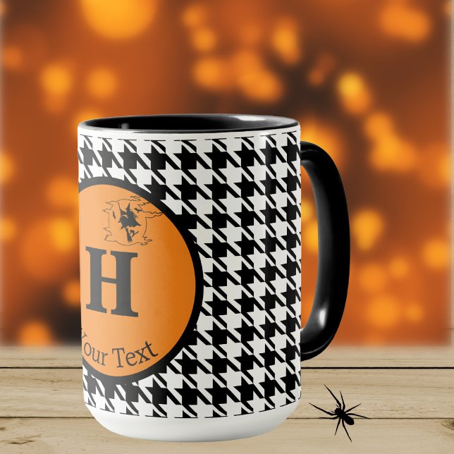 Monogram, Halloween Houndstooth 15oz Combo Mug (Creator Uploaded)