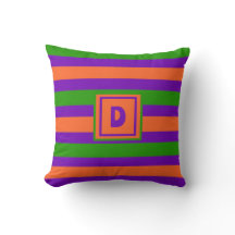 Monogram Halloween Purple Orange & Green 