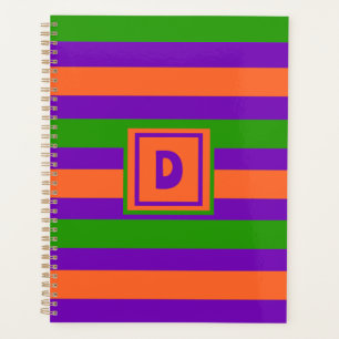 Monogram Halloween Purple Orange & Green Planner