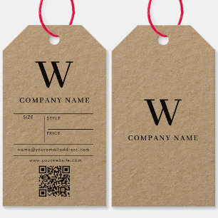 Monogram Hang Tag Price Clothing Swing Tags Kraft
