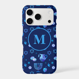 Monogram, Hanukkah Jewish Holiday Ornate Pattern