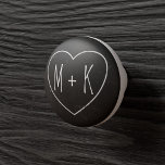 Monogram Heart Black Chalkboard Ceramic Knob<br><div class="desc">A rustic chalkboard style ceramic knob with space for your initials in the chalk heart</div>