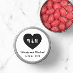 Monogram Heart Modern Wedding Save the Date Classic Round Sticker<br><div class="desc">Modern monogram Save the Date Wedding round sticker featuring a heart. Personalise it by replacing the placeholder text with your details. For more options such as to change the font and it's size click the "Customise" button. *Please note that the Zazzle Watermark that appears in the zoom preview will NOT...</div>