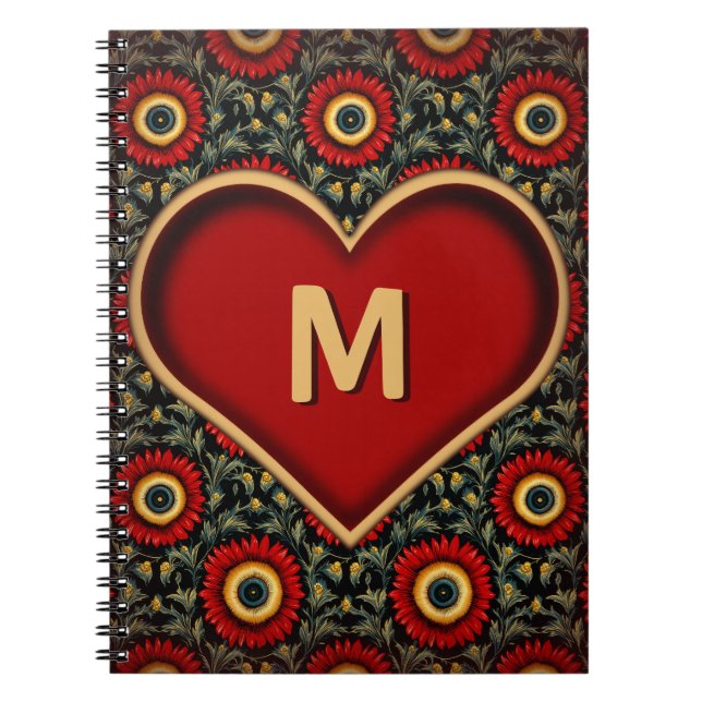 Monogram Heart Notebook with Custom Initial (Front)