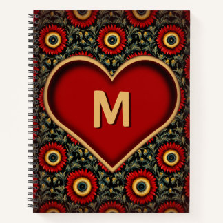 Monogram Heart Notebook with Custom Initial