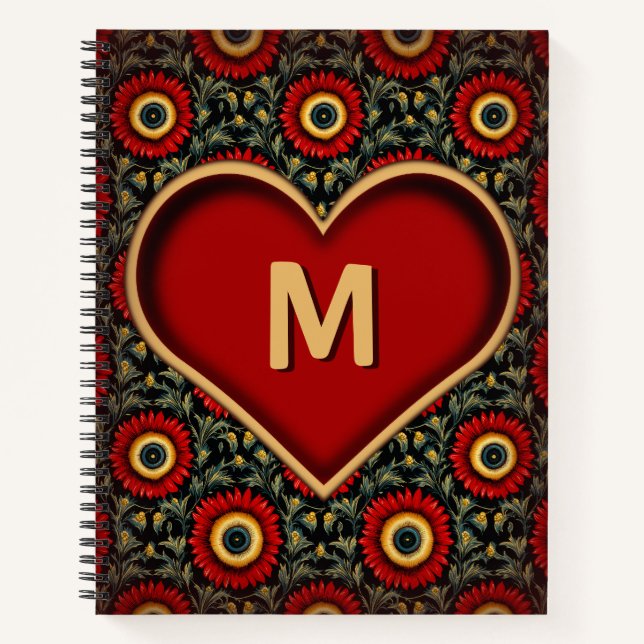 Monogram Heart Notebook with Custom Initial (Front)