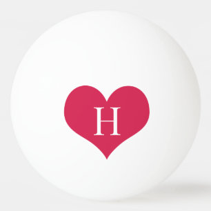 Monogram Heart Personalised Ping Pong Ball