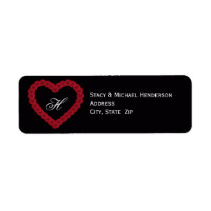 Monogram Heart Wedding Return Address Label