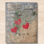 Monogram Hearts Jigsaw Puzzle<br><div class="desc">This puzzle features a photograph of an old wall painted with three hearts. 
You can customise this puzzle with your initials or name.</div>