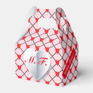 Monogram Hearts Pattern "With Love" Favor Box