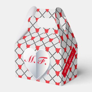 Monogram Hearts Pattern "With Love" Favour Box