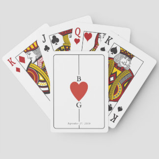 Monogram Hearts Playing Card Wedding Favour