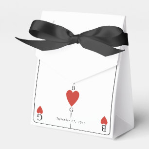 Monogram Hearts Playing Card Wedding Favour Box