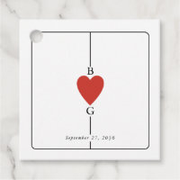 Monogram Hearts Playing Card Wedding