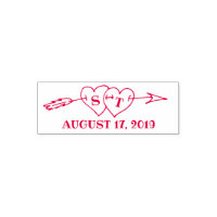 Monogram Hearts with Arrow Wedding Save the Date