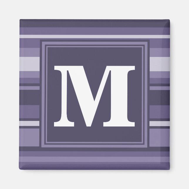 Monogram heather purple stripes magnet (Front)