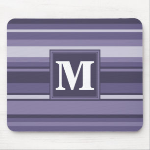 Monogram heather purple stripes mouse pad