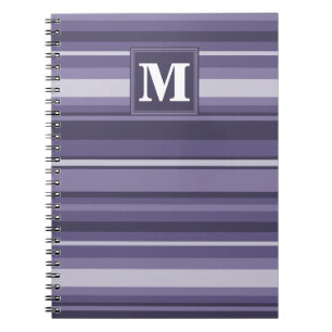 Monogram heather purple stripes notebook
